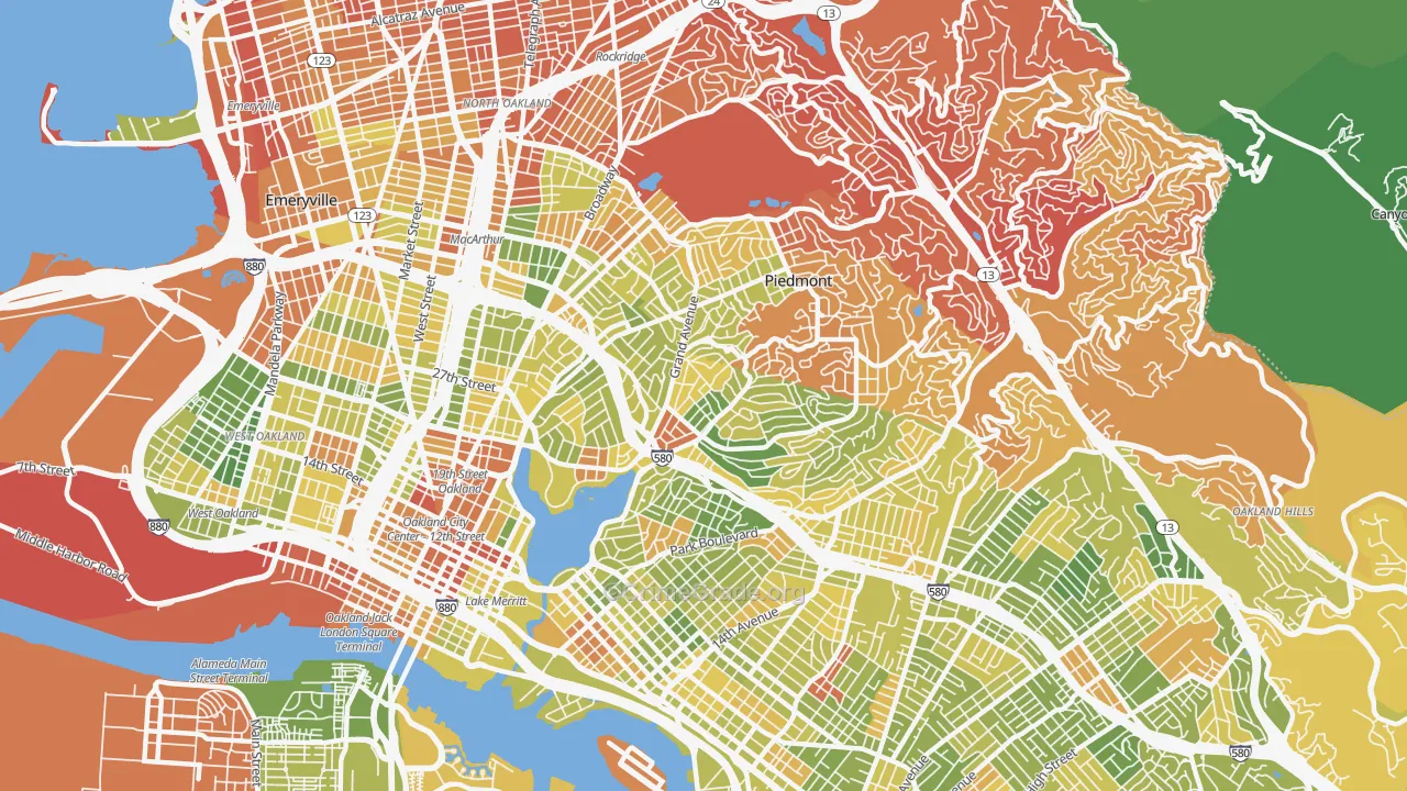 Lakeshore-Oakland, Oakland, CA Map of Drug-Related Crime Rates
