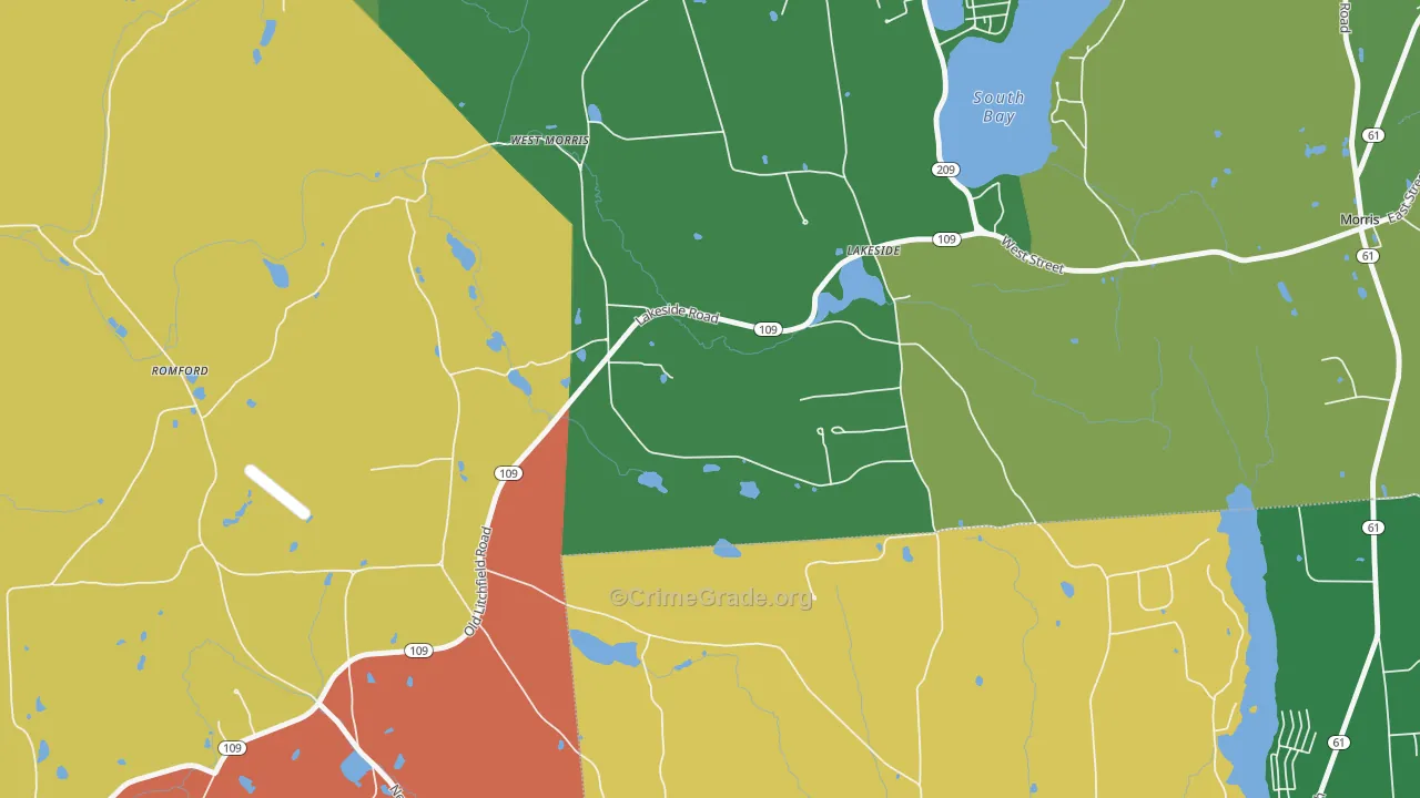 Lakeside, CT Map of Drug-Related Crime Rates