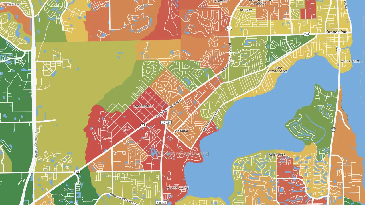 Lakeside, FL Map of Drug-Related Crime Rates