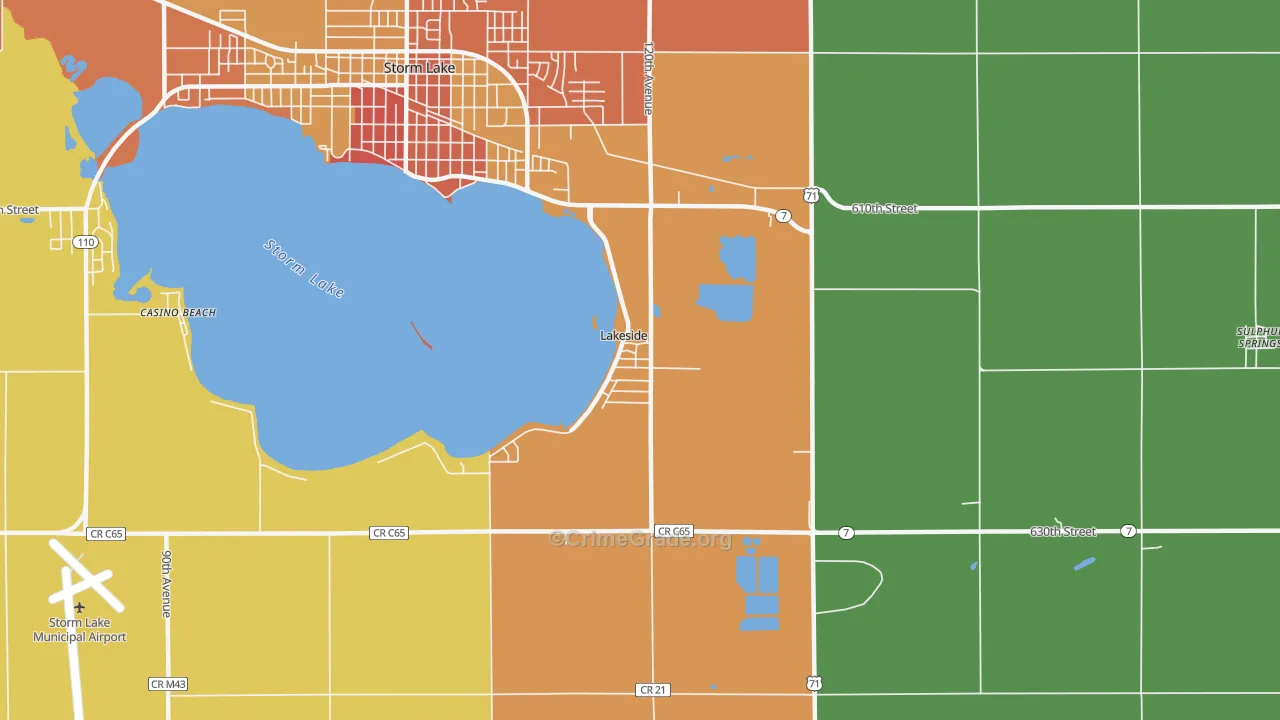 Lakeside, IA Map of Drug-Related Crime Rates