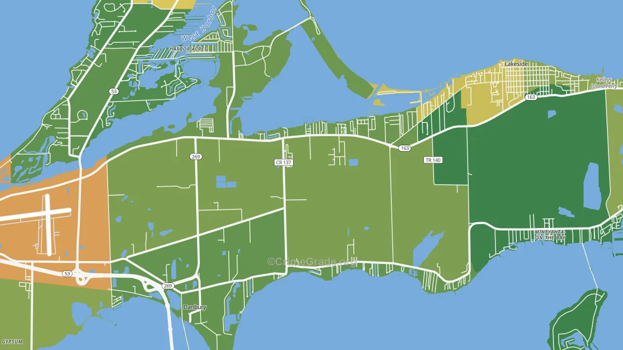 Lakeside-Marblehead, OH Map of Drug-Related Crime Rates