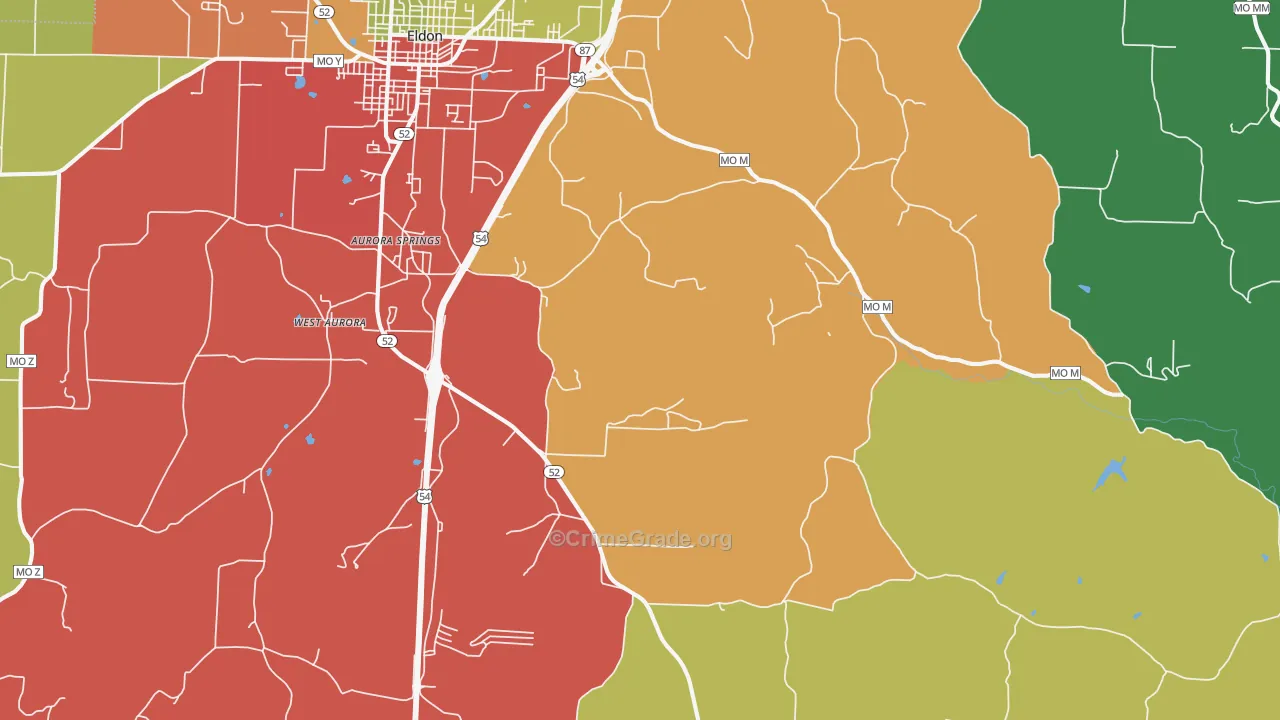 Lakeside, MO Map of Drug-Related Crime Rates