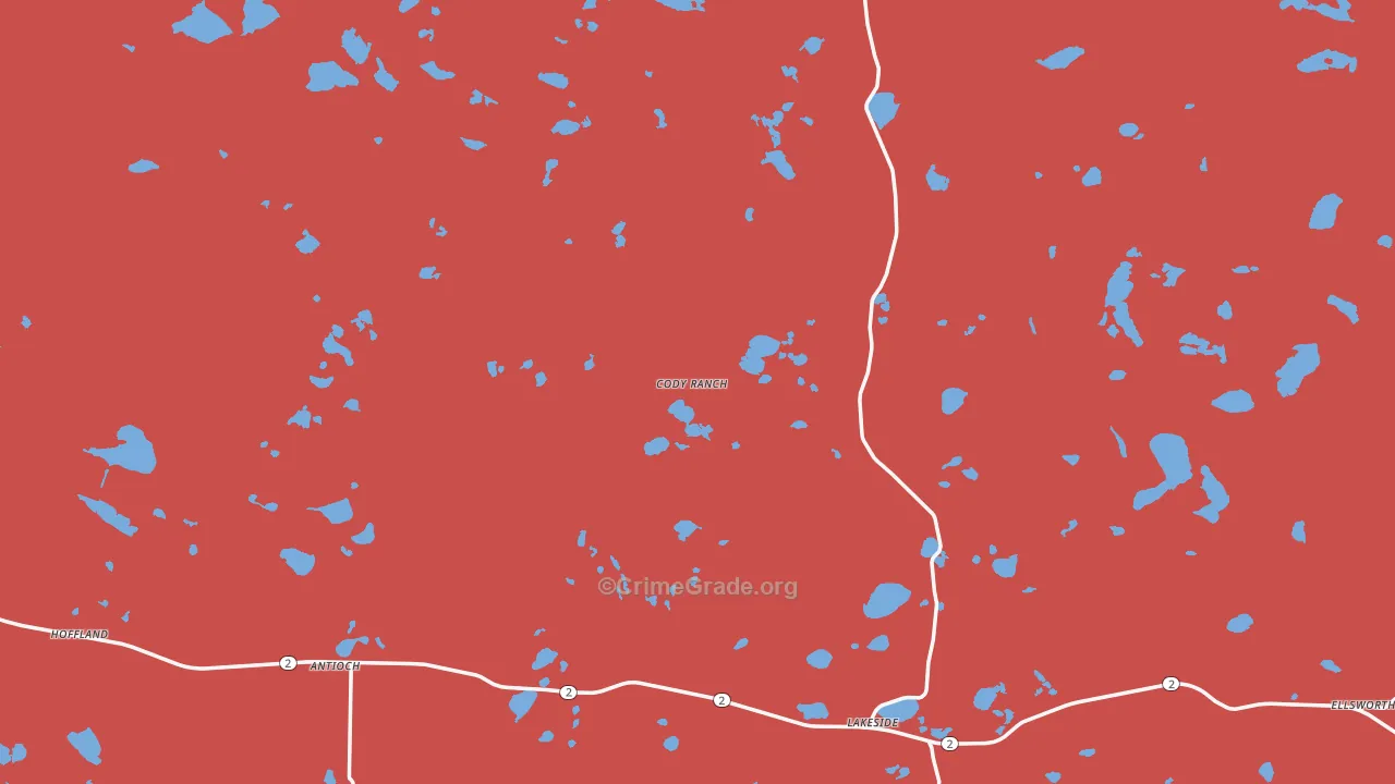 Lakeside, NE Map of Drug-Related Crime Rates