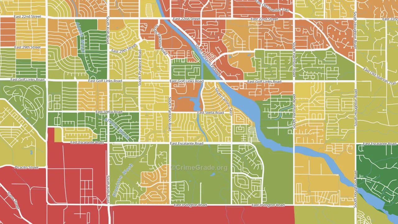 Lakeside Park, Tucson, AZ Map of Drug-Related Crime Rates