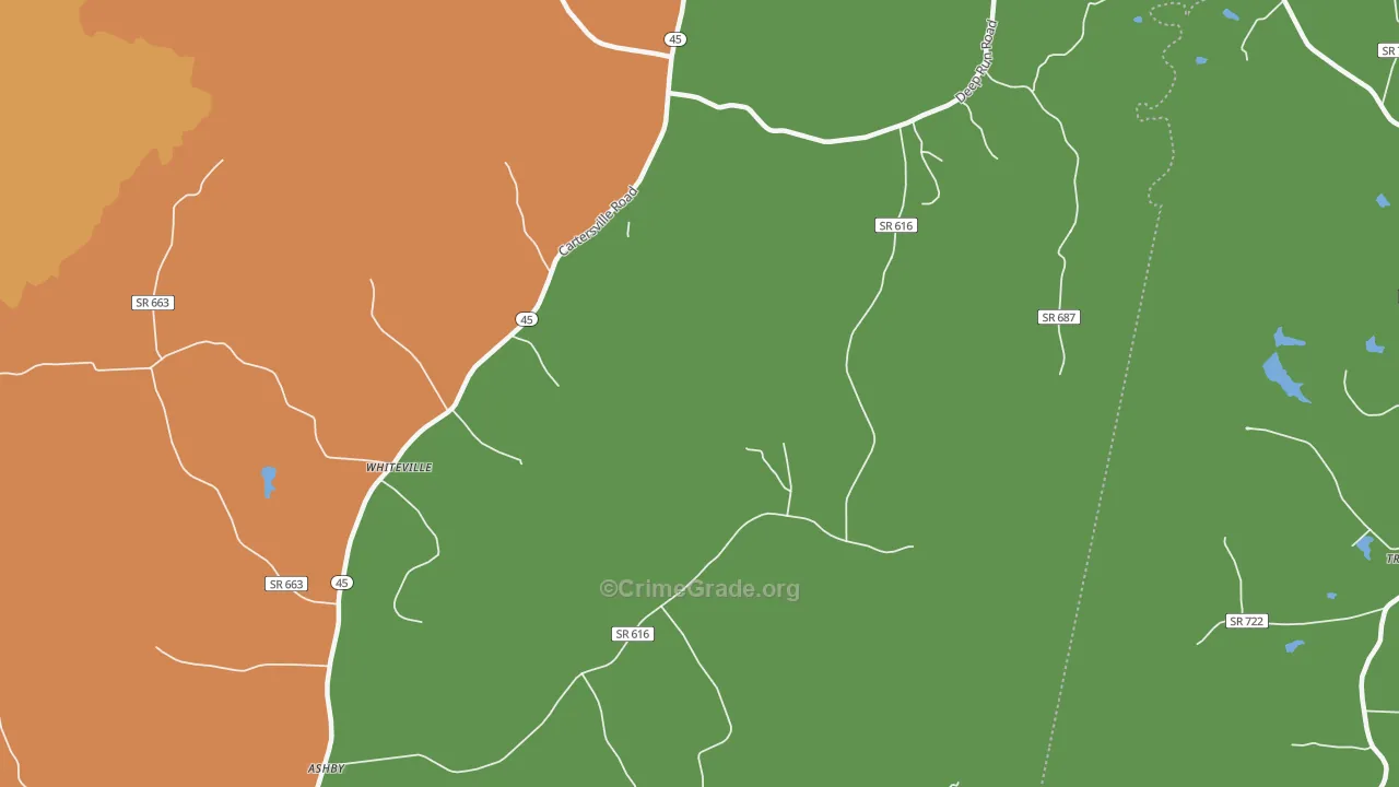 Lakeside Village, VA Map of Drug-Related Crime Rates