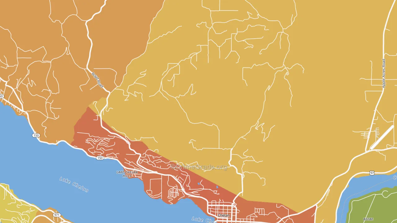 Lakeside, WA Map of Drug-Related Crime Rates