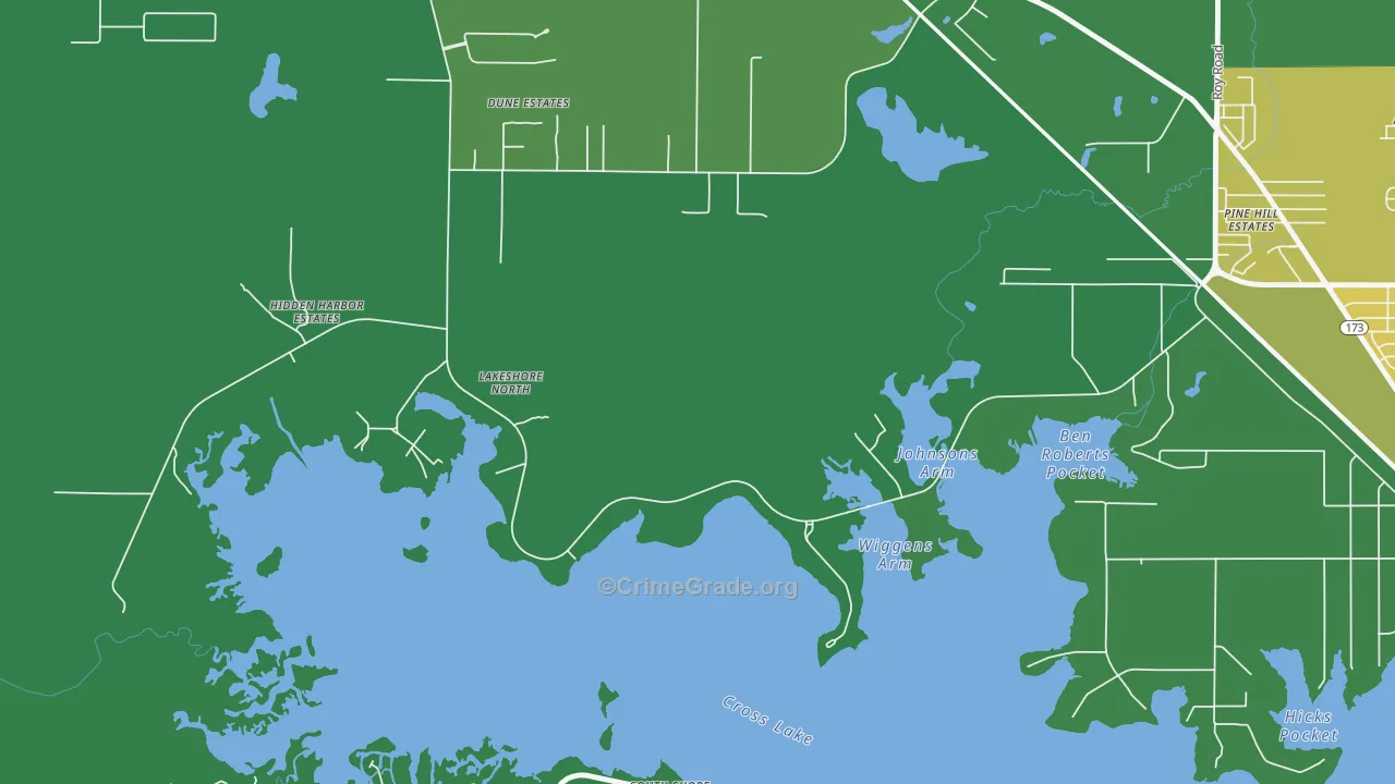 Lakeview, LA Map of Drug-Related Crime Rates