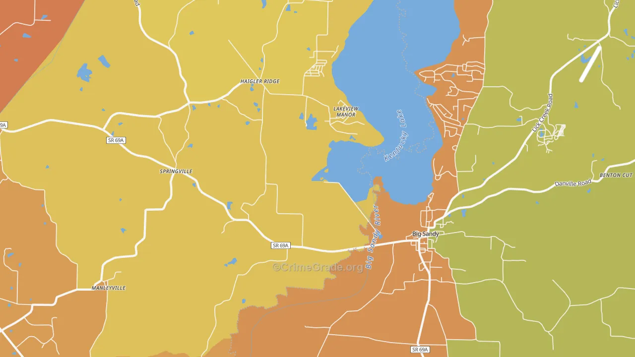 Lakeview Manor, TN Map of Drug-Related Crime Rates