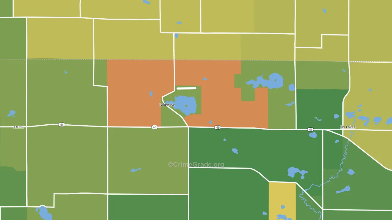 Lakeview, MI Map of Drug-Related Crime Rates