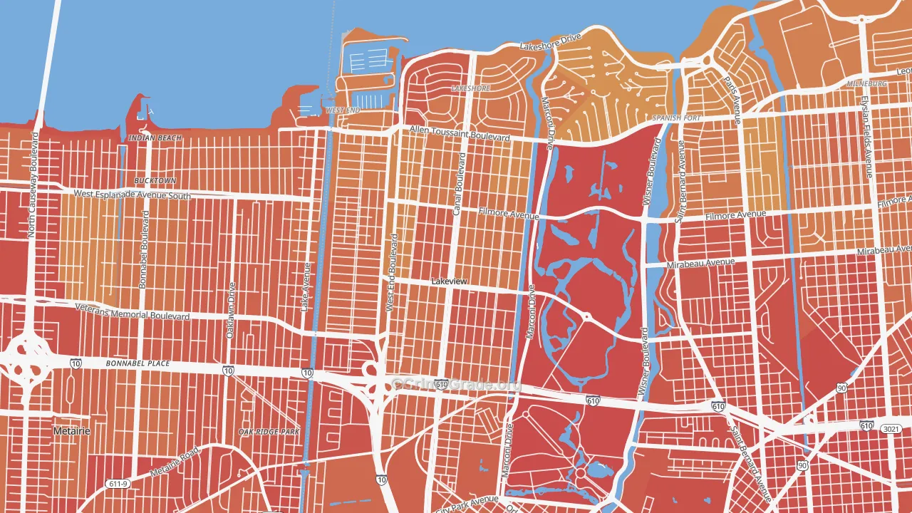 Lakeview, New Orleans, LA Map of Drug-Related Crime Rates