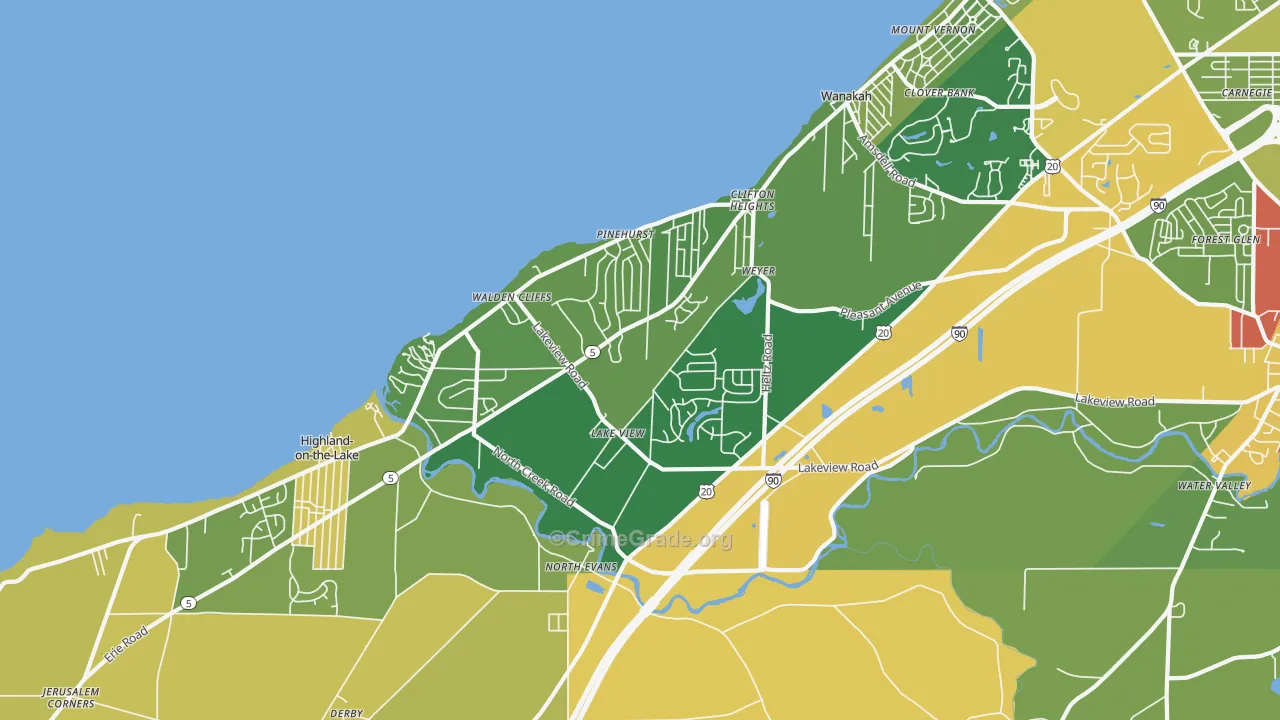 Lakeview, NY Map of Drug-Related Crime Rates
