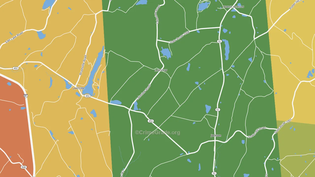 Lakeview, PA Map of Drug-Related Crime Rates