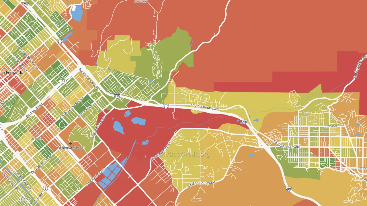 Lakeview Terrace, Sylmar, CA Map of Drug-Related Crime Rates