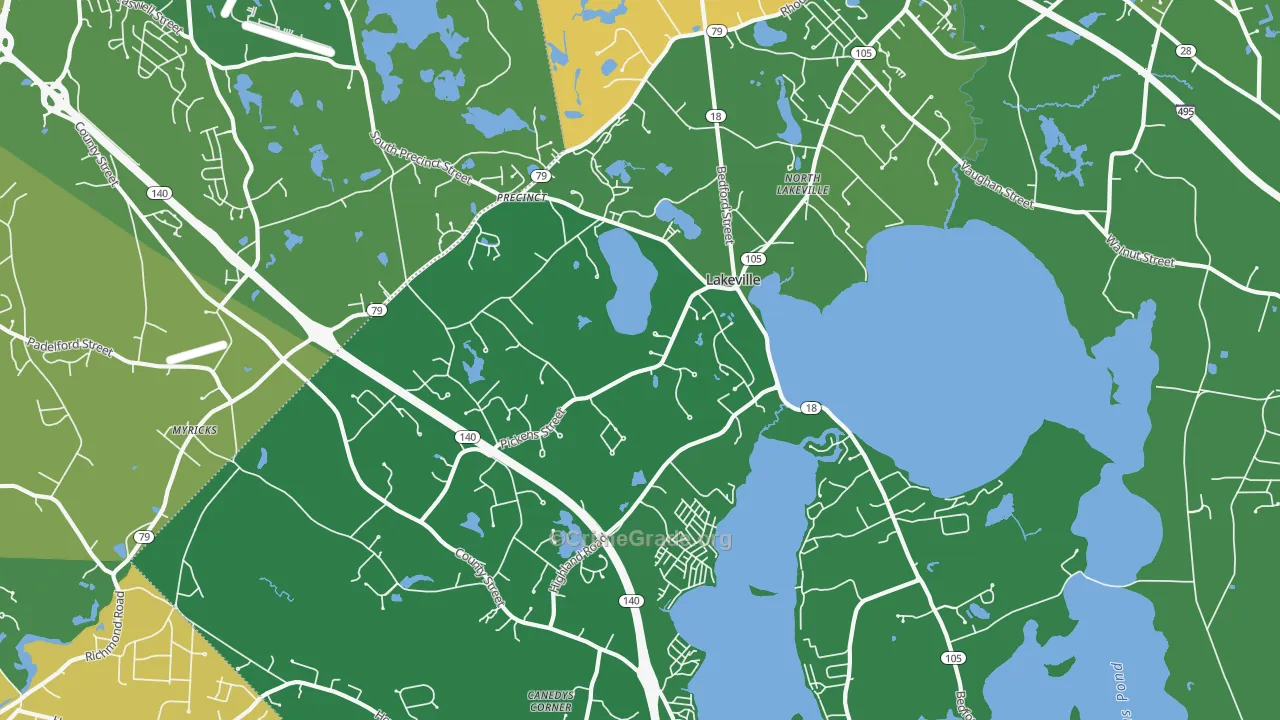 Lakeville, MA Map of Drug-Related Crime Rates