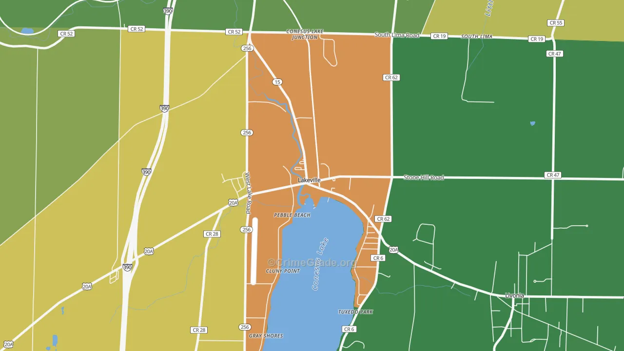 Lakeville, NY Map of Drug-Related Crime Rates