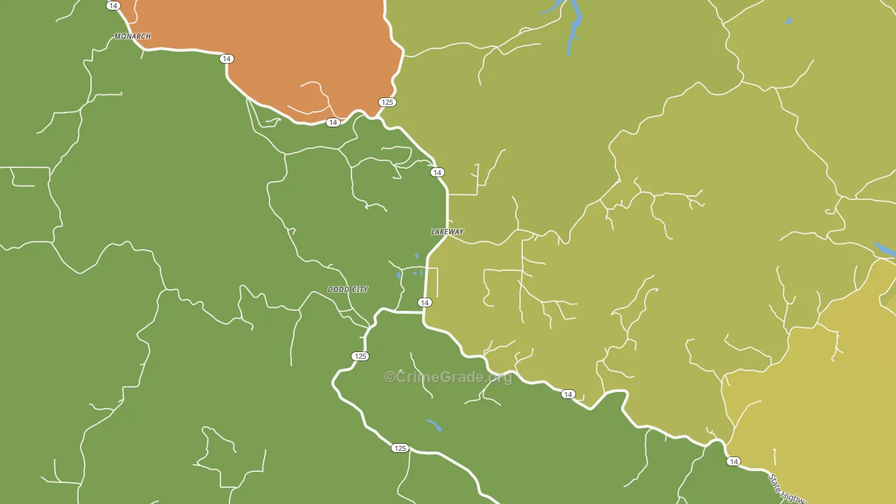 Lakeway, AR Map of Drug-Related Crime Rates