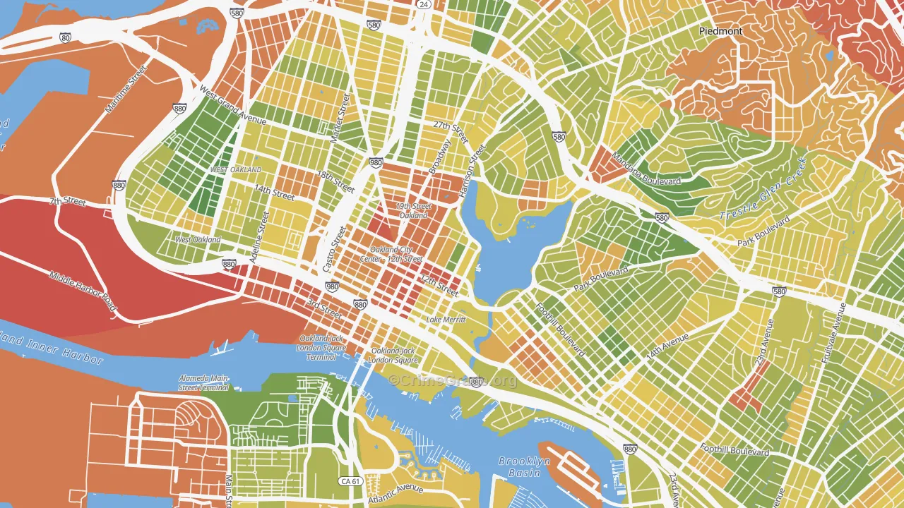 Lakewide, Oakland, CA Map of Drug-Related Crime Rates