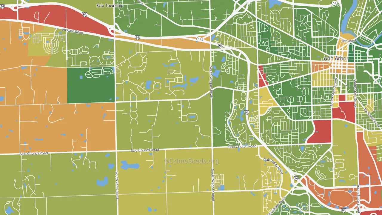 Lakewood, Ann Arbor, MI Map of Drug-Related Crime Rates