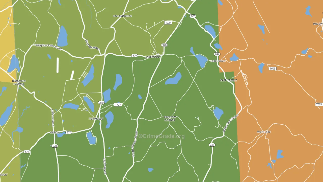 Lakewood, PA Map of Drug-Related Crime Rates