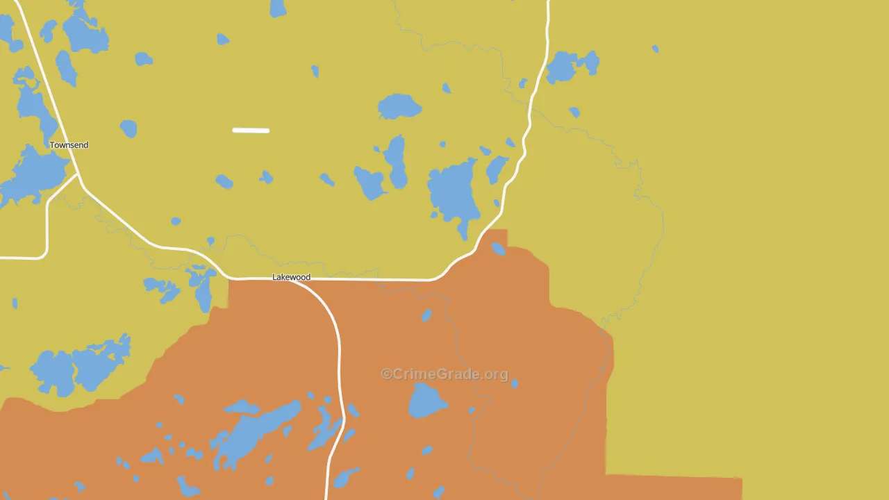 Lakewood, WI Map of Drug-Related Crime Rates