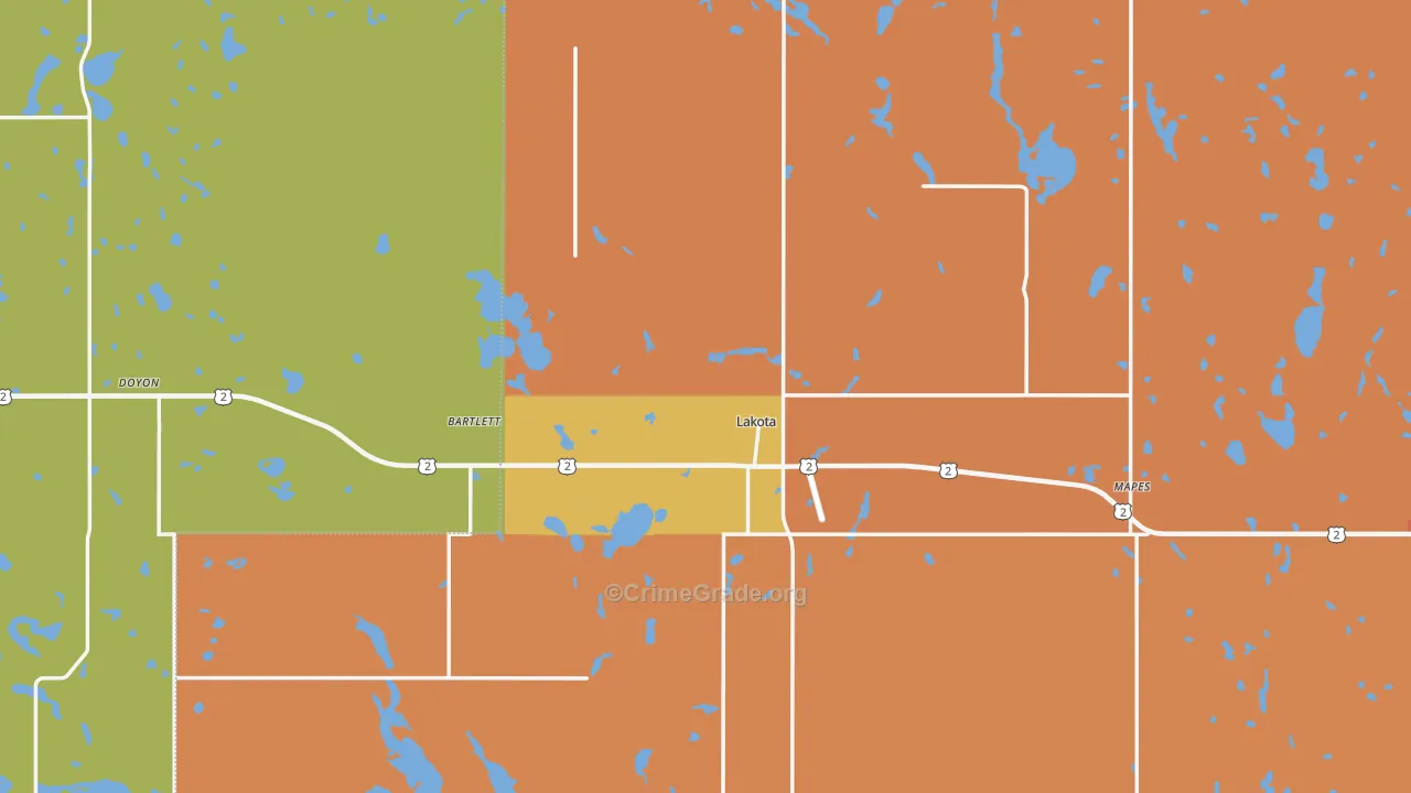 Lakota, ND Map of Drug-Related Crime Rates