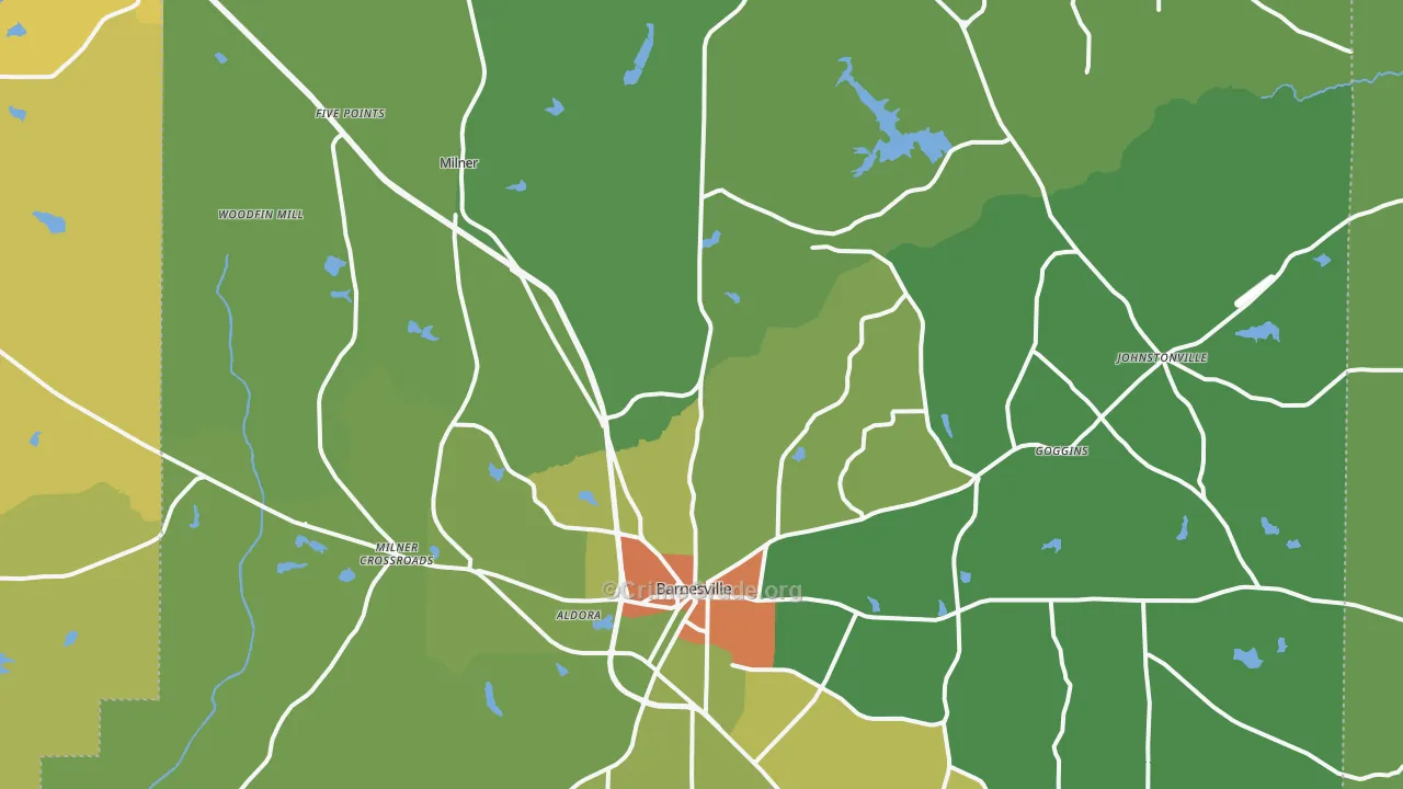 Lamar County, GA Map of Drug-Related Crime Rates