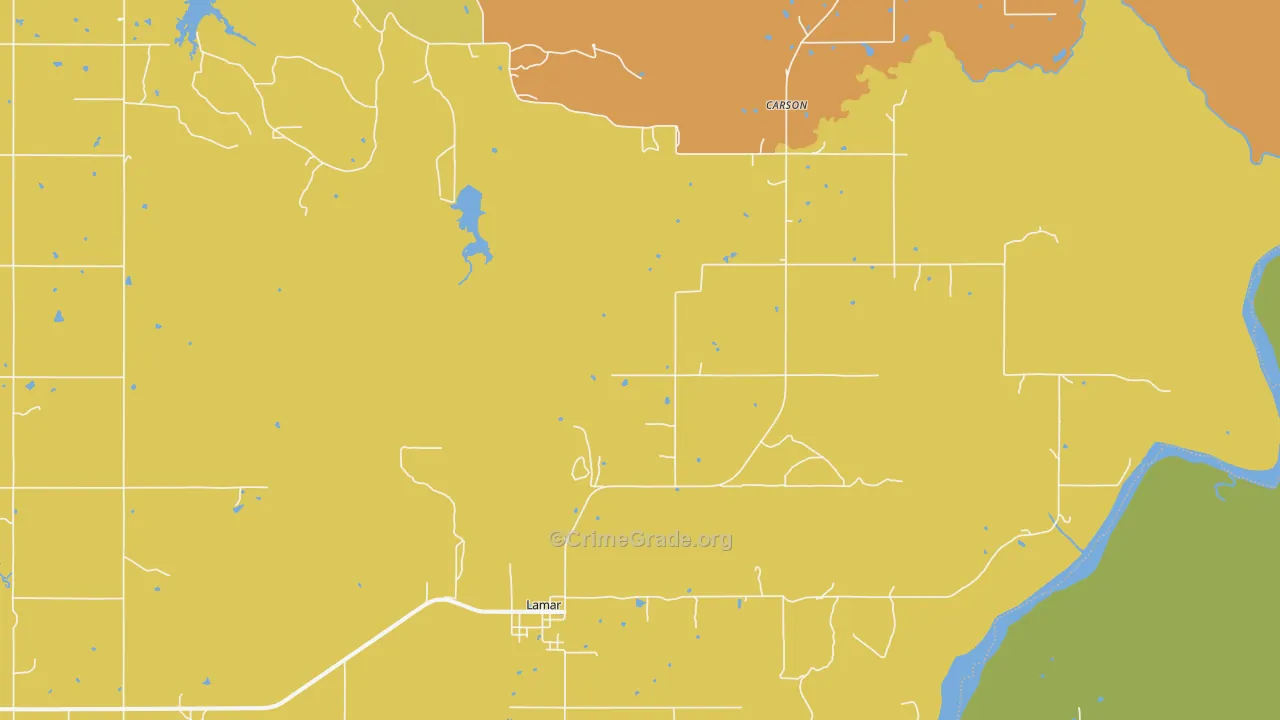 Lamar, OK Map of Drug-Related Crime Rates