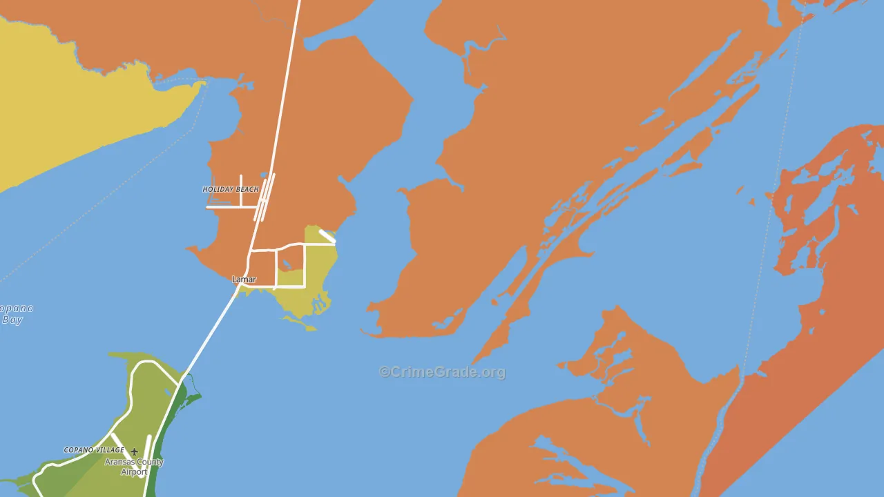Lamar, TX Map of Drug-Related Crime Rates