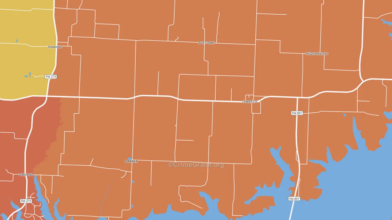 Lamasco, TX Map of Drug-Related Crime Rates