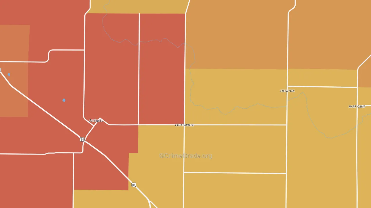 Lamb County, TX Map of Drug-Related Crime Rates