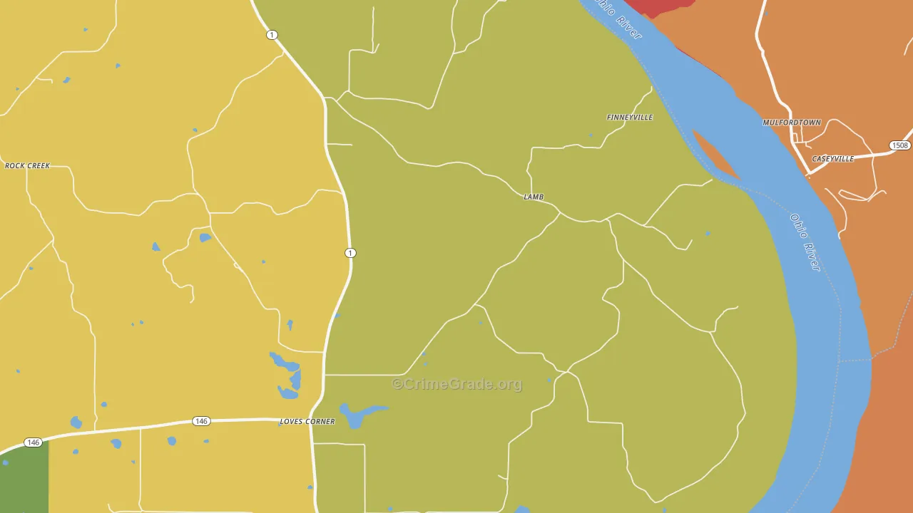 Lamb, IL Map of Drug-Related Crime Rates