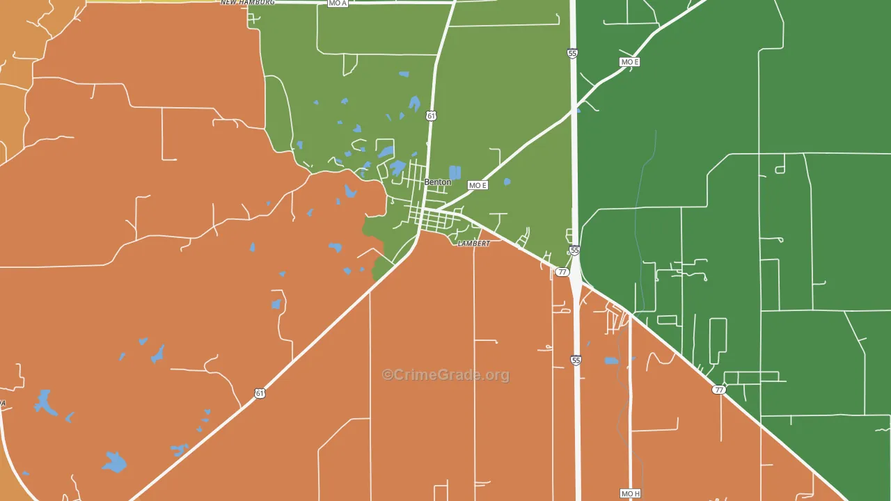 Lambert, MO Map of Drug-Related Crime Rates