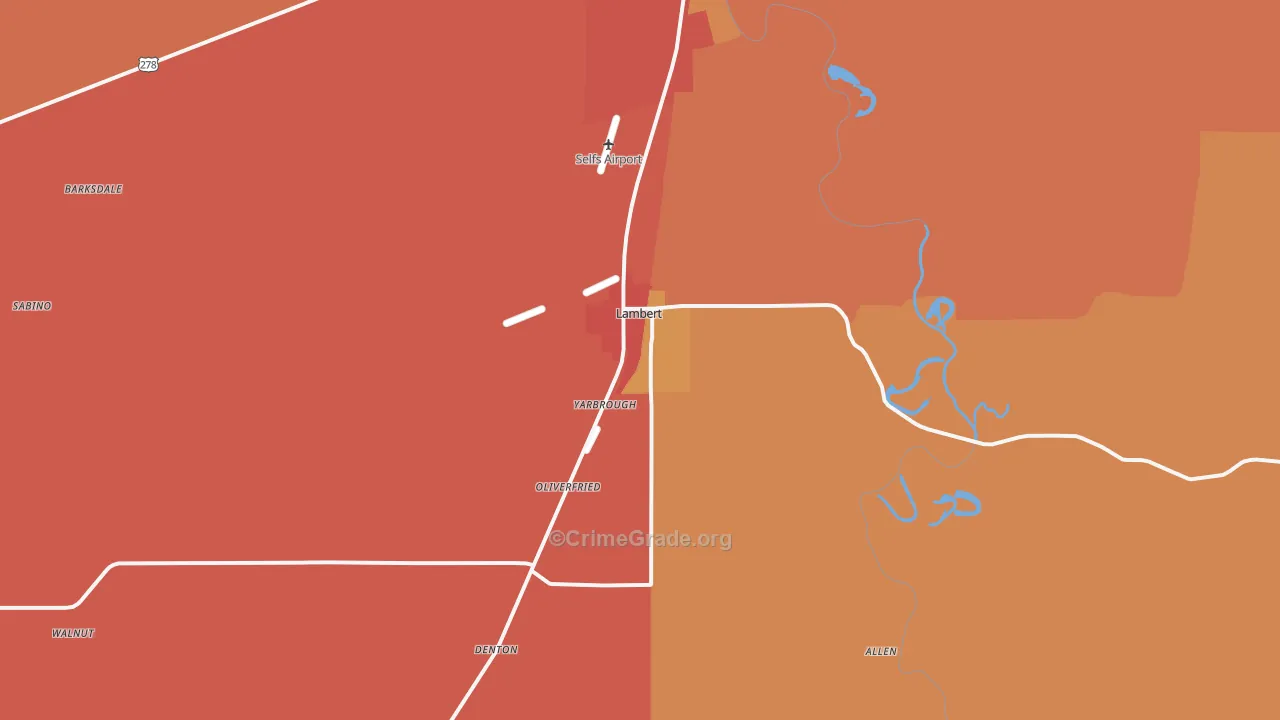 Lambert, MS Map of Drug-Related Crime Rates