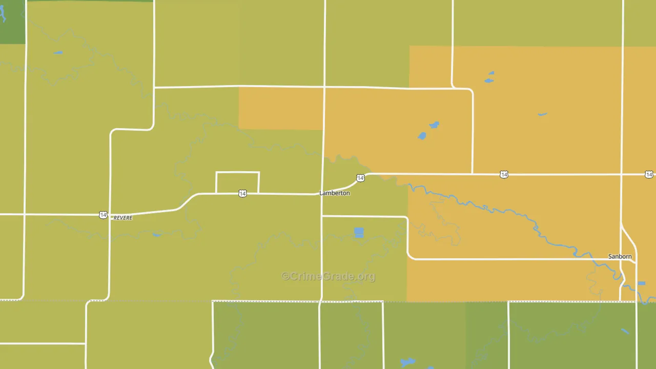 Lamberton, MN Map of Drug-Related Crime Rates