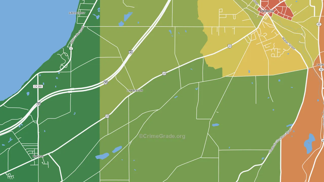Lamberton, NY Map of Drug-Related Crime Rates