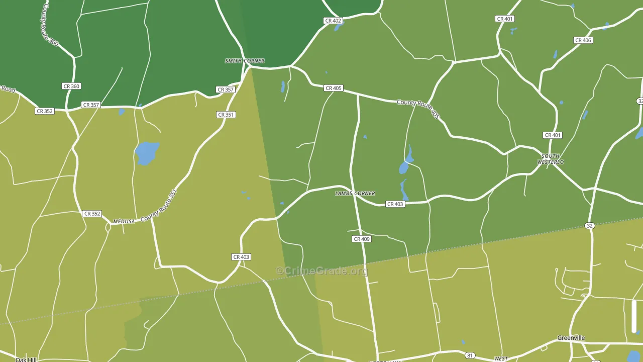 Lambs Corner, NY Map of Drug-Related Crime Rates