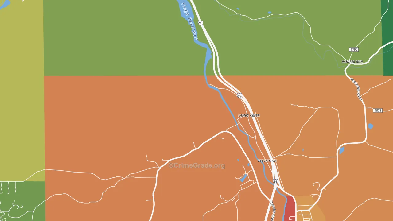 Lambs Creek, PA Map of Drug-Related Crime Rates