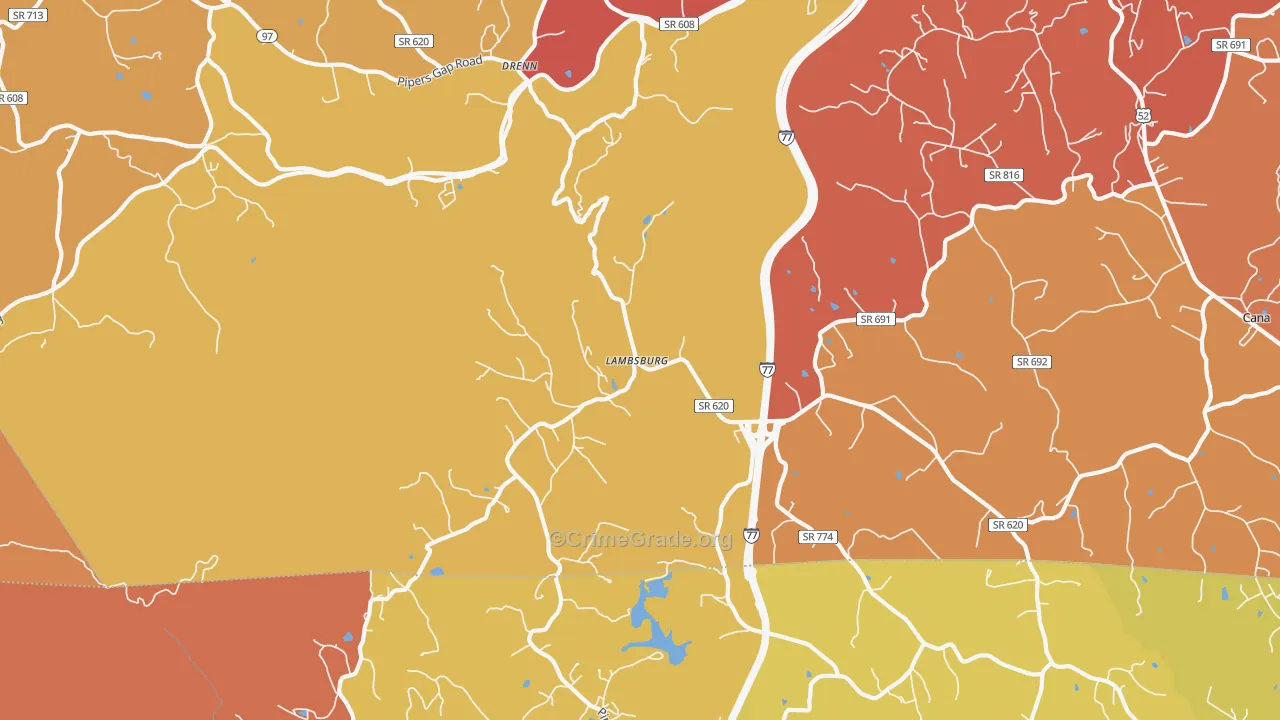 Lambsburg, VA Map of Drug-Related Crime Rates