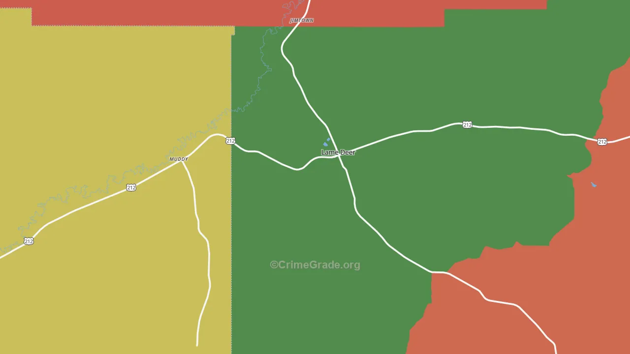 Lame Deer, MT Map of Drug-Related Crime Rates