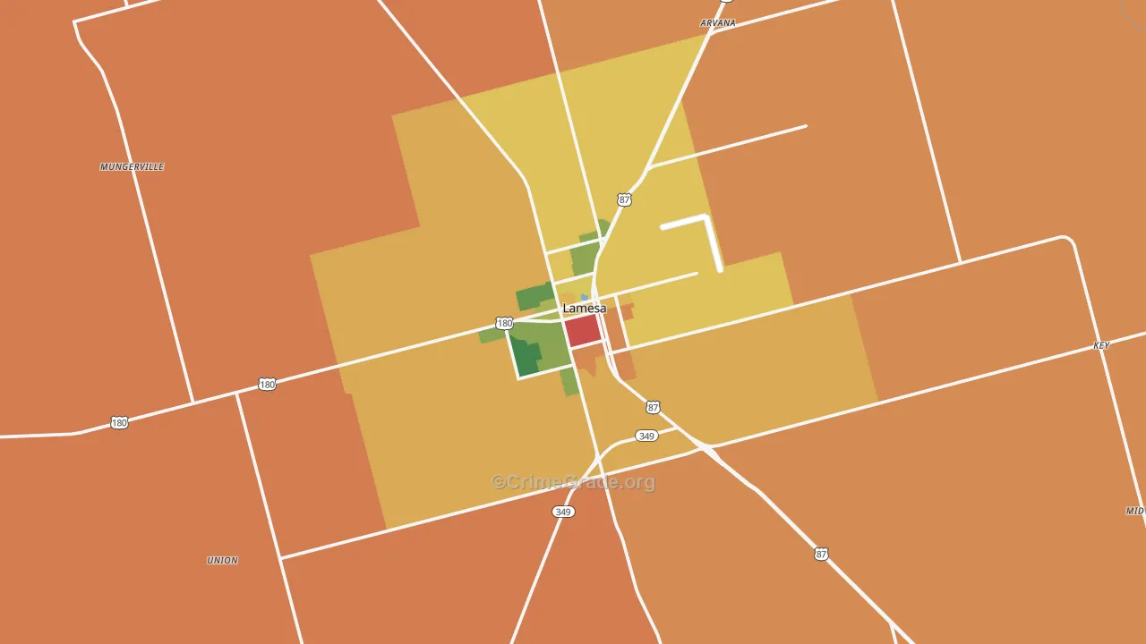 Lamesa, TX Map of Drug-Related Crime Rates