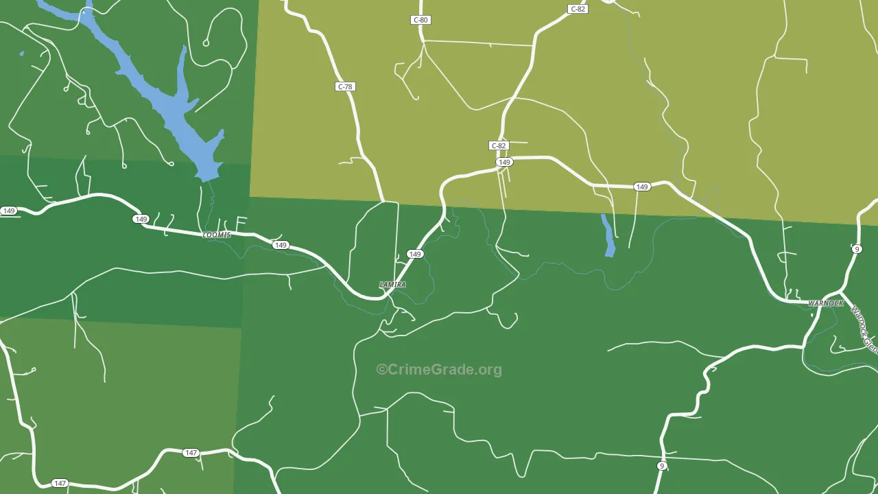 Lamira, OH Map of Drug-Related Crime Rates