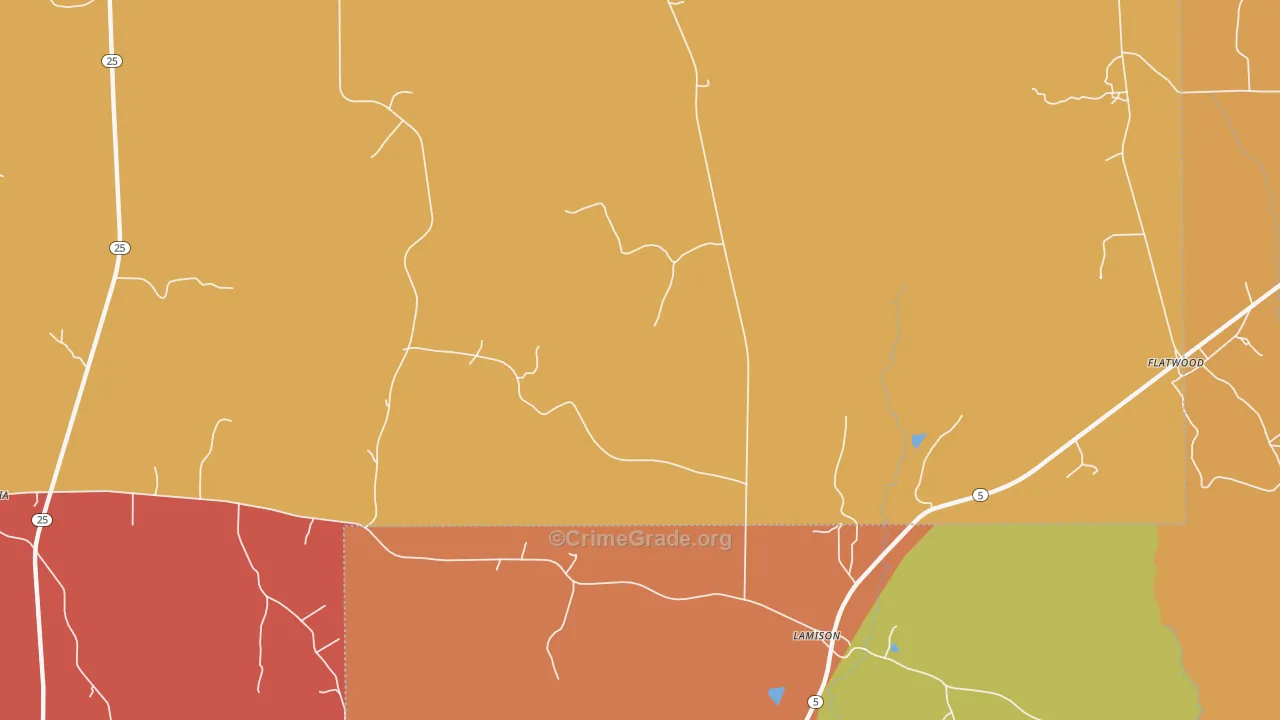 Lamison, AL Map of Drug-Related Crime Rates
