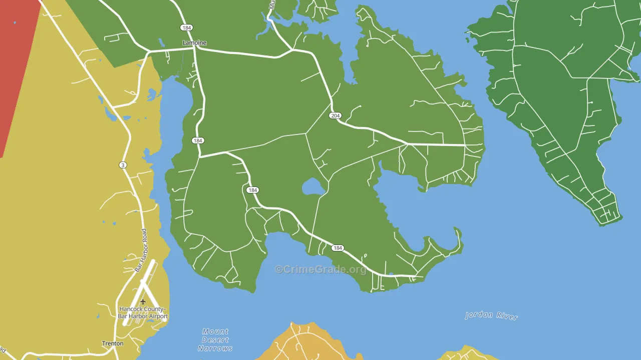 Lamoine, ME Map of Drug-Related Crime Rates