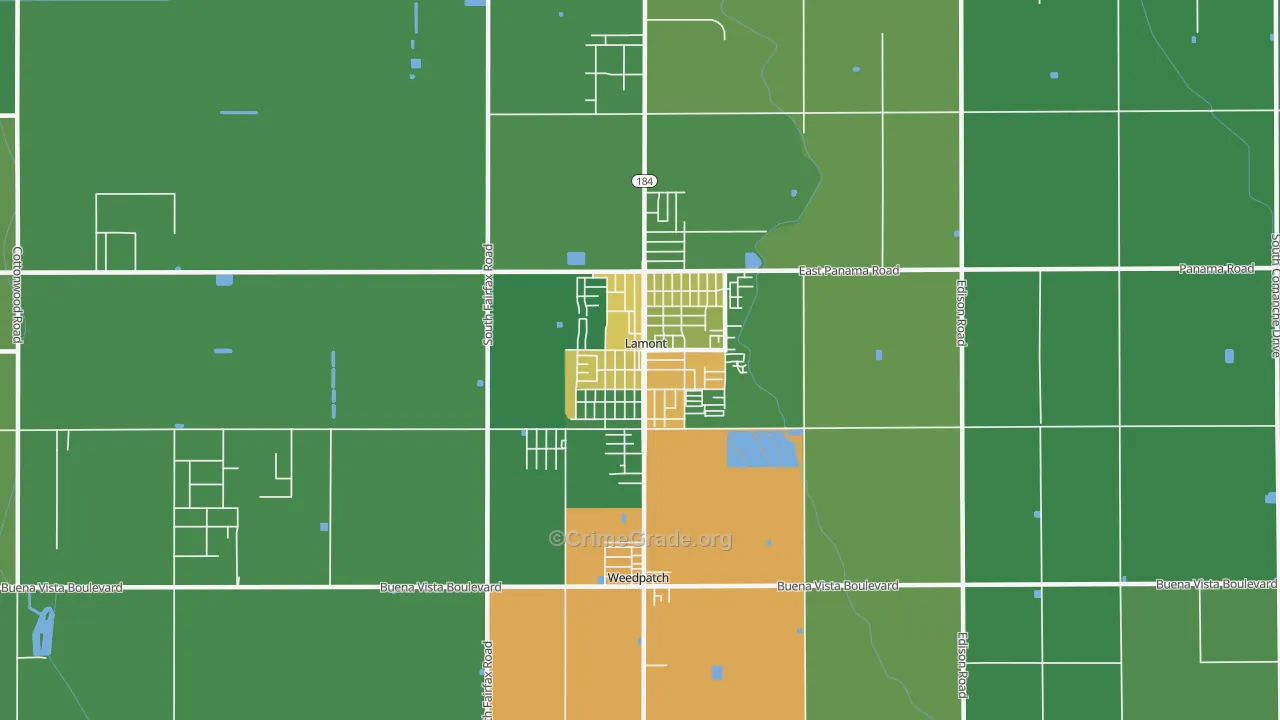 Lamont, CA Map of Drug-Related Crime Rates