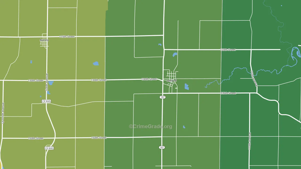 Lamont, IA Map of Drug-Related Crime Rates