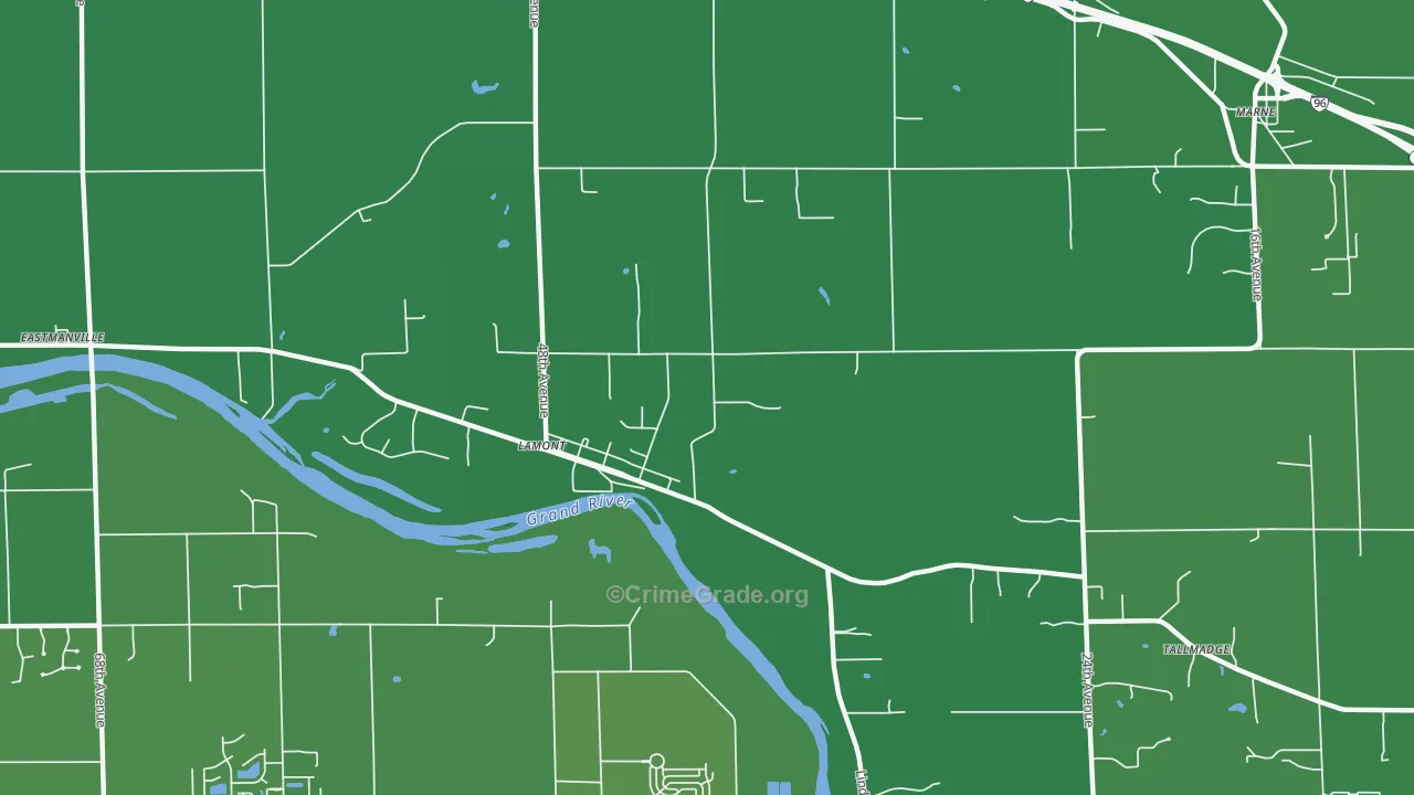 Lamont, MI Map of Drug-Related Crime Rates