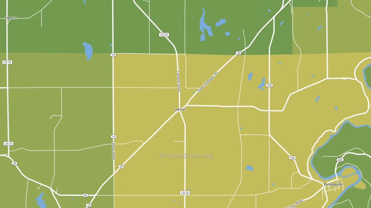 Lamont, NY Map of Drug-Related Crime Rates