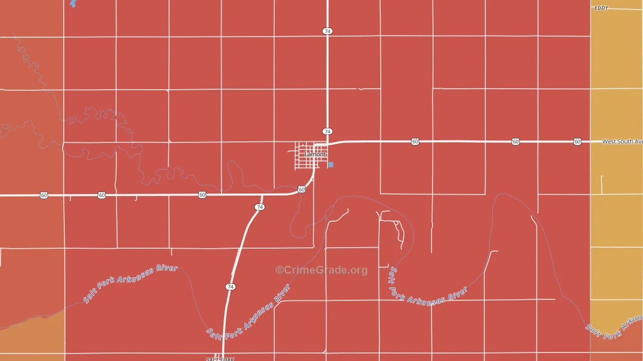Lamont, OK Map of Drug-Related Crime Rates