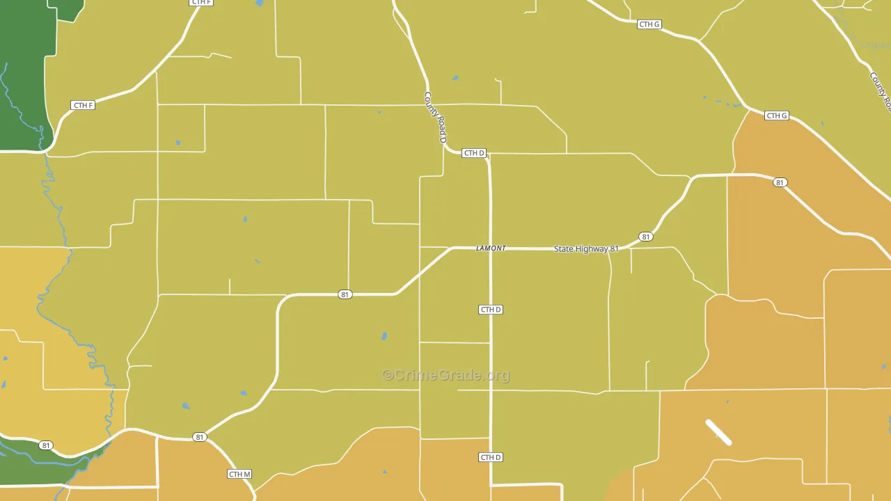 Lamont, WI Map of Drug-Related Crime Rates