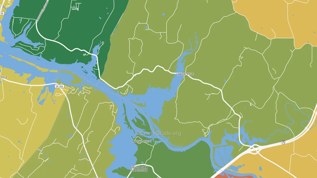 Lamontville, TN Map of Drug-Related Crime Rates